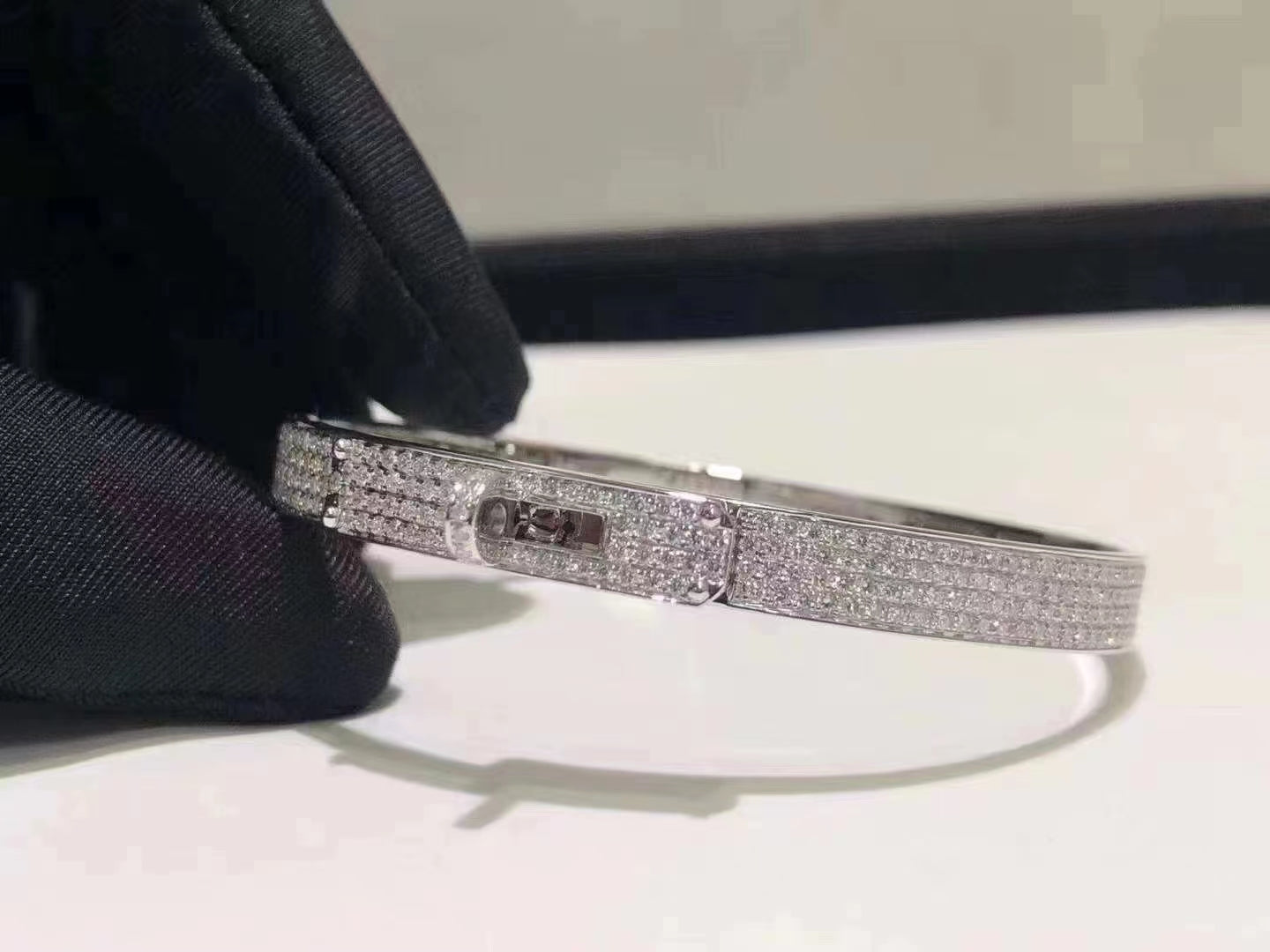 [Lumi Jewellery]HM KELLY BRACELET IN SILVER AND FULL PAVE DIAMOND