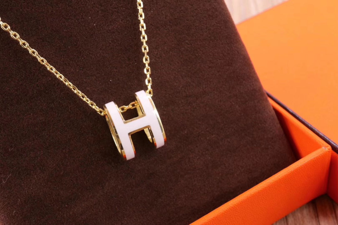 [Lumi Jewellery]HM CLIC YELLOW ENAMEL GOLD NECKLACE