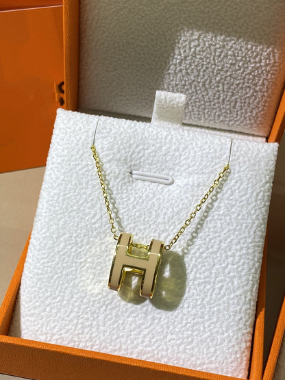 [Lumi Jewellery]HM CLIC YELLOW ENAMEL GOLD NECKLACE