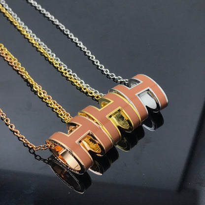 [Lumi Jewellery]H NECKLACE BROWN