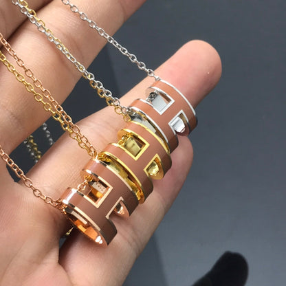 [Lumi Jewellery]H NECKLACE BROWN