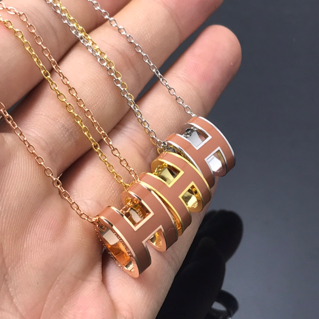 [Lumi Jewellery]H NECKLACE BROWN