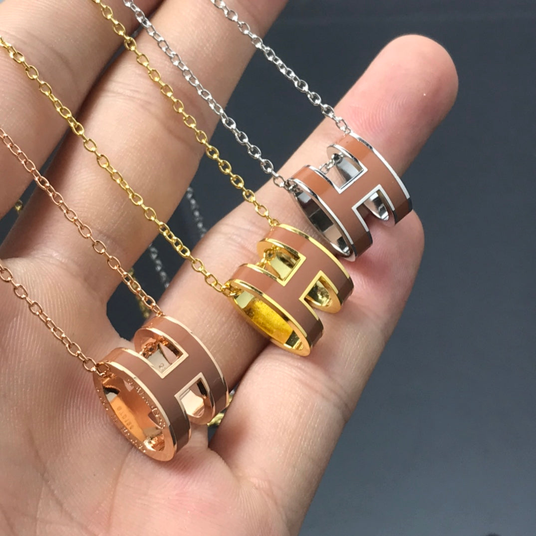 [Lumi Jewellery]H NECKLACE BROWN