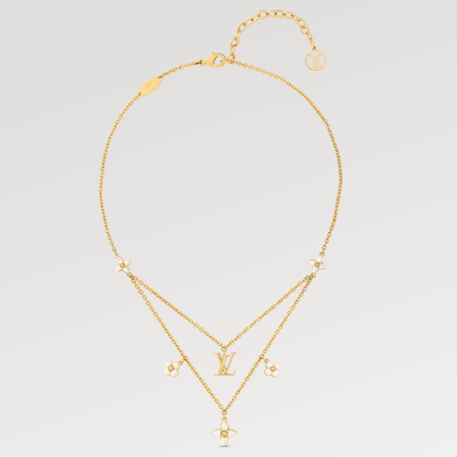 [Lumi Jewellery]FLOWERGRAM GOLD MOP DOUBLE ROW NECKLACE