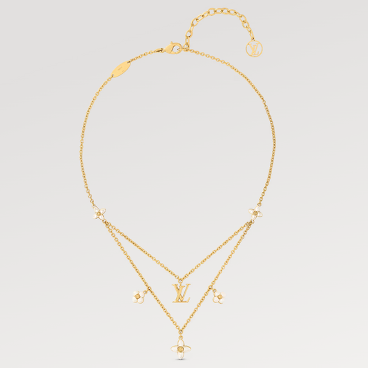 [Lumi Jewellery]FLOWERGRAM GOLD MOP DOUBLE ROW NECKLACE