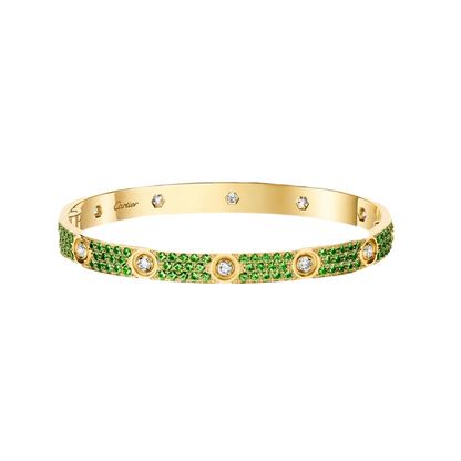 [Lumi Jewels]2026 PAVE GEMSTONE LOVE BRACELET 6.1MM 10 DIAMONDS
