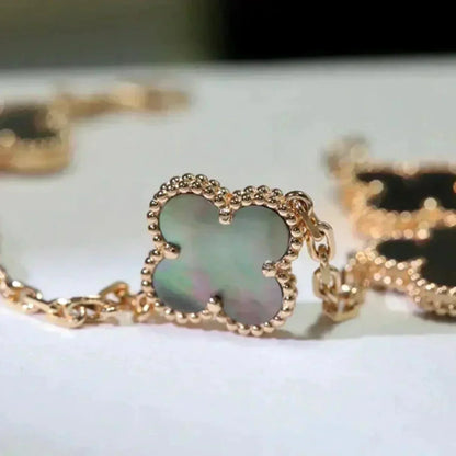 [Lumi Jewellery] CLOVER 5 MOTIF GRAY MOP BRACELET COLLECTION