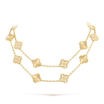[Lumi Jewellery]CLOVER 20 MOTIFS LASER DIAMOND NECKLACE