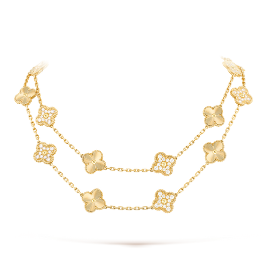 [Lumi Jewellery]CLOVER 20 MOTIFS LASER DIAMOND NECKLACE