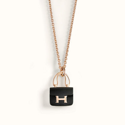 [Lumi Jewellery]CONSTANCE BLACK PEDANT PINK GOLD NECKLACE