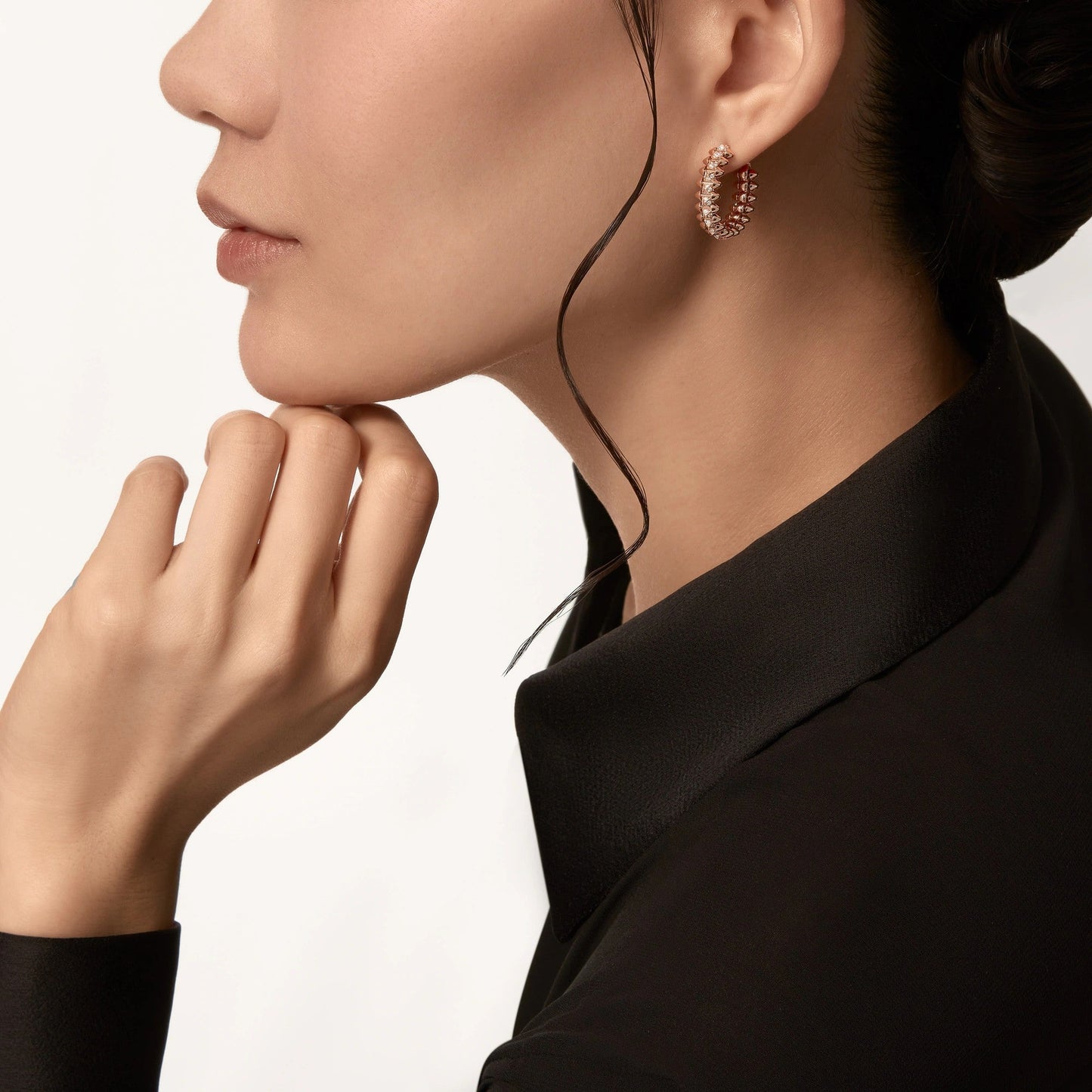 [Lumi Jewelery]CLASH FULL DIAMOND MEDIUM EARRINGS