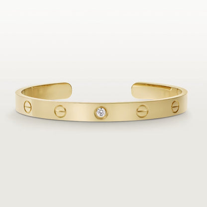 [Lumi Jewellery]LOVE BRACELET 6.1MM 1 DIAMOND OPEN CUFF
