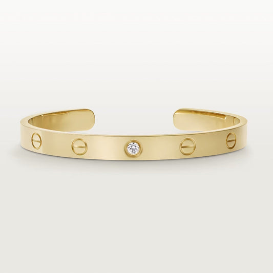 [Lumi Jewellery]LOVE BRACELET 6.1MM 1 DIAMOND OPEN CUFF