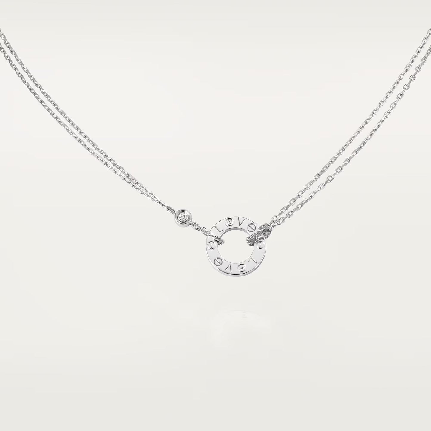[Lumi Jewelery]LOVE NECKLACE 16MM 2 DIAMONDS