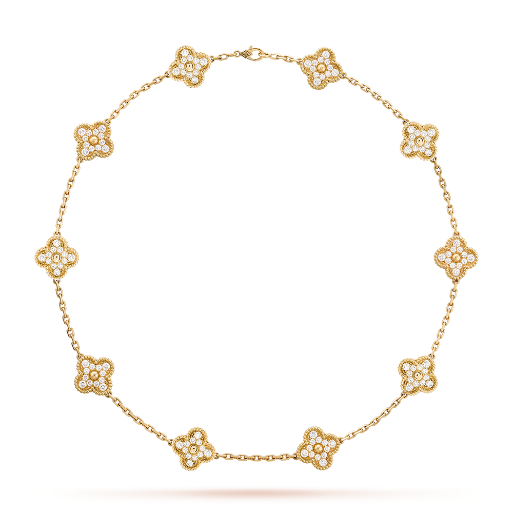 [Lumi Jewellery]CLOVER 10 MOTIFS DIAMOND NECKLACE