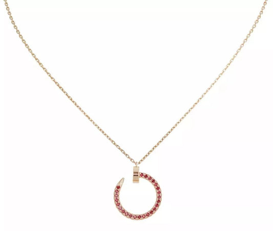 [Lumi Jewellery]JUSTE NECKLACE GOLD RED DIAMONDS