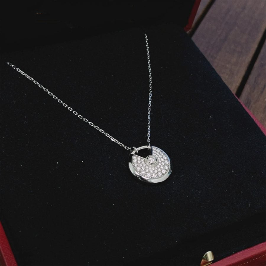 [Lumi Jewellery]AMULETTE SILVER FULL DIAMOND NECKLACE