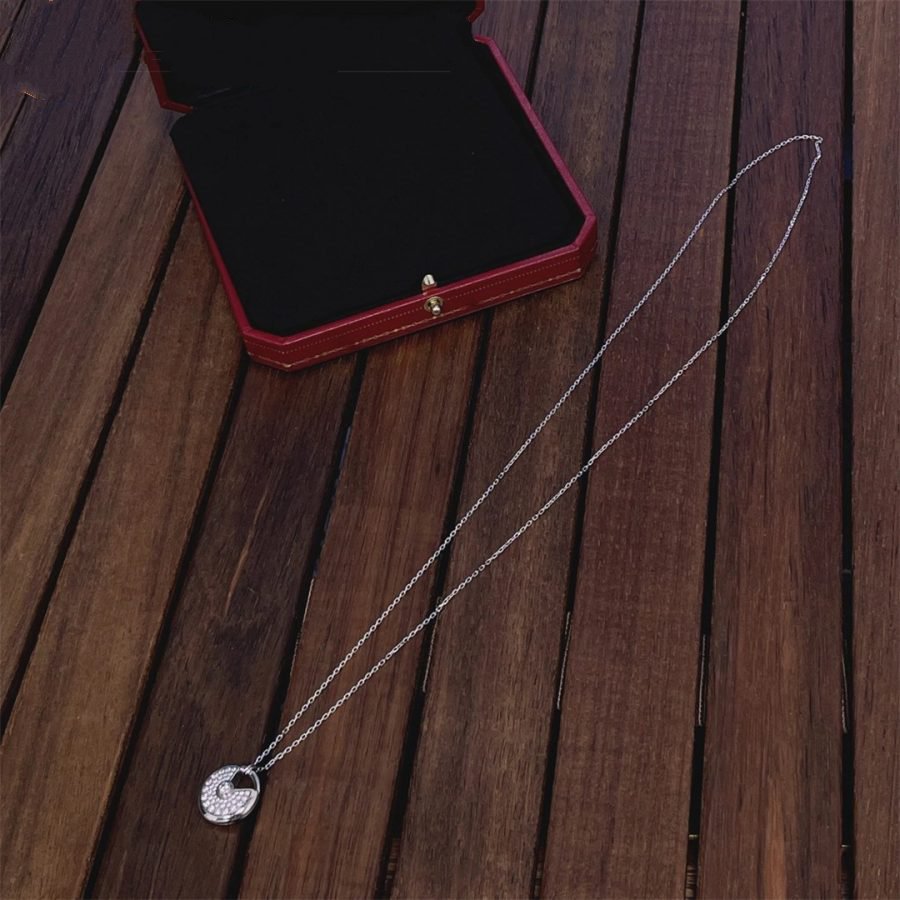 [Lumi Jewellery]AMULETTE SILVER FULL DIAMOND NECKLACE