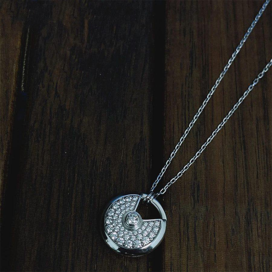 [Lumi Jewellery]AMULETTE SILVER FULL DIAMOND NECKLACE