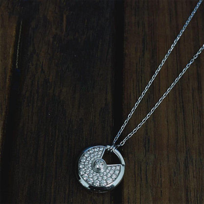 [Lumi Jewellery]AMULETTE SILVER FULL DIAMOND NECKLACE