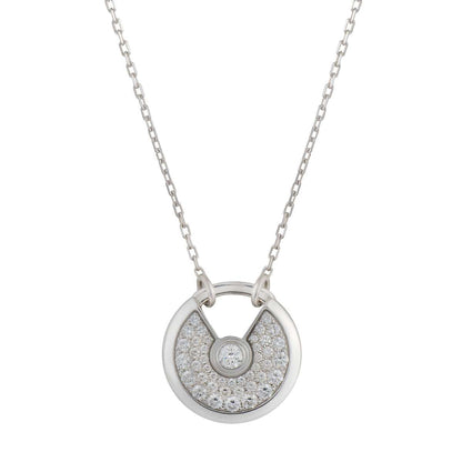 [Lumi Jewellery]AMULETTE SILVER FULL DIAMOND NECKLACE