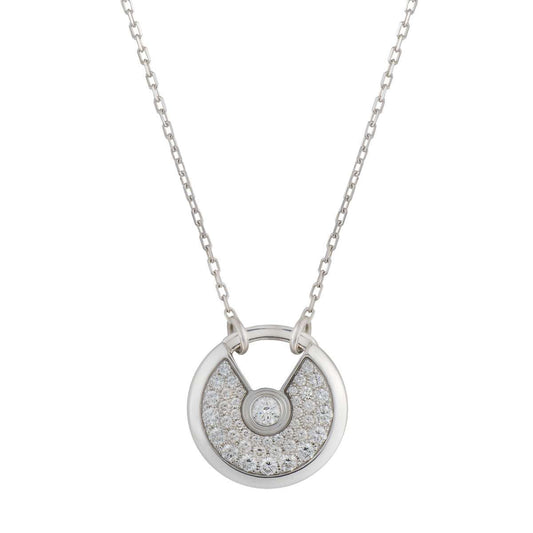 [Lumi Jewellery]AMULETTE SILVER FULL DIAMOND NECKLACE