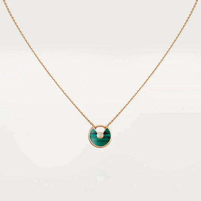 [Lumi Jewellery]AMULETTE ROSE GOLD MALACHITE NECKLACE