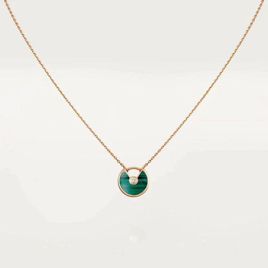[Lumi Jewellery]AMULETTE ROSE GOLD MALACHITE NECKLACE
