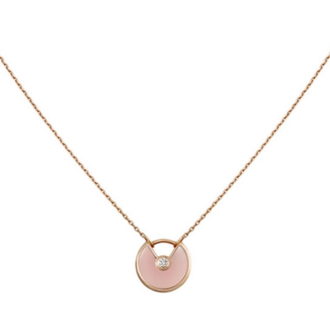 [Lumi Jewellery]AMULETTE ROSE GOLD PINK MOP NECKLACE