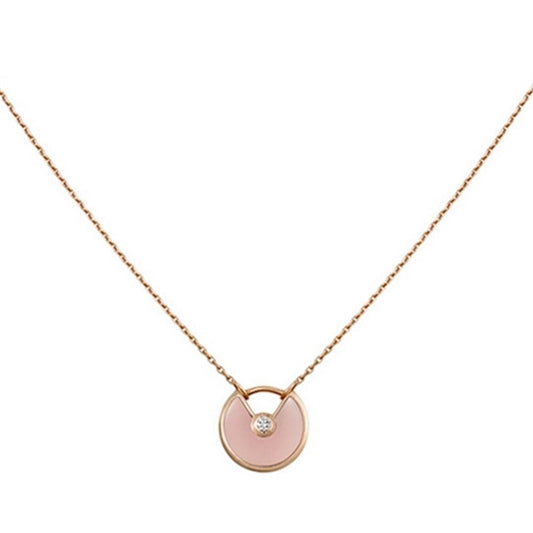 [Lumi Jewellery]AMULETTE ROSE GOLD PINK MOP NECKLACE