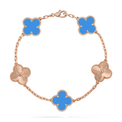 [Lumi Jewellery] CLOVER 5 MOTIF BLUE AGATE BRACELET COLLECTION