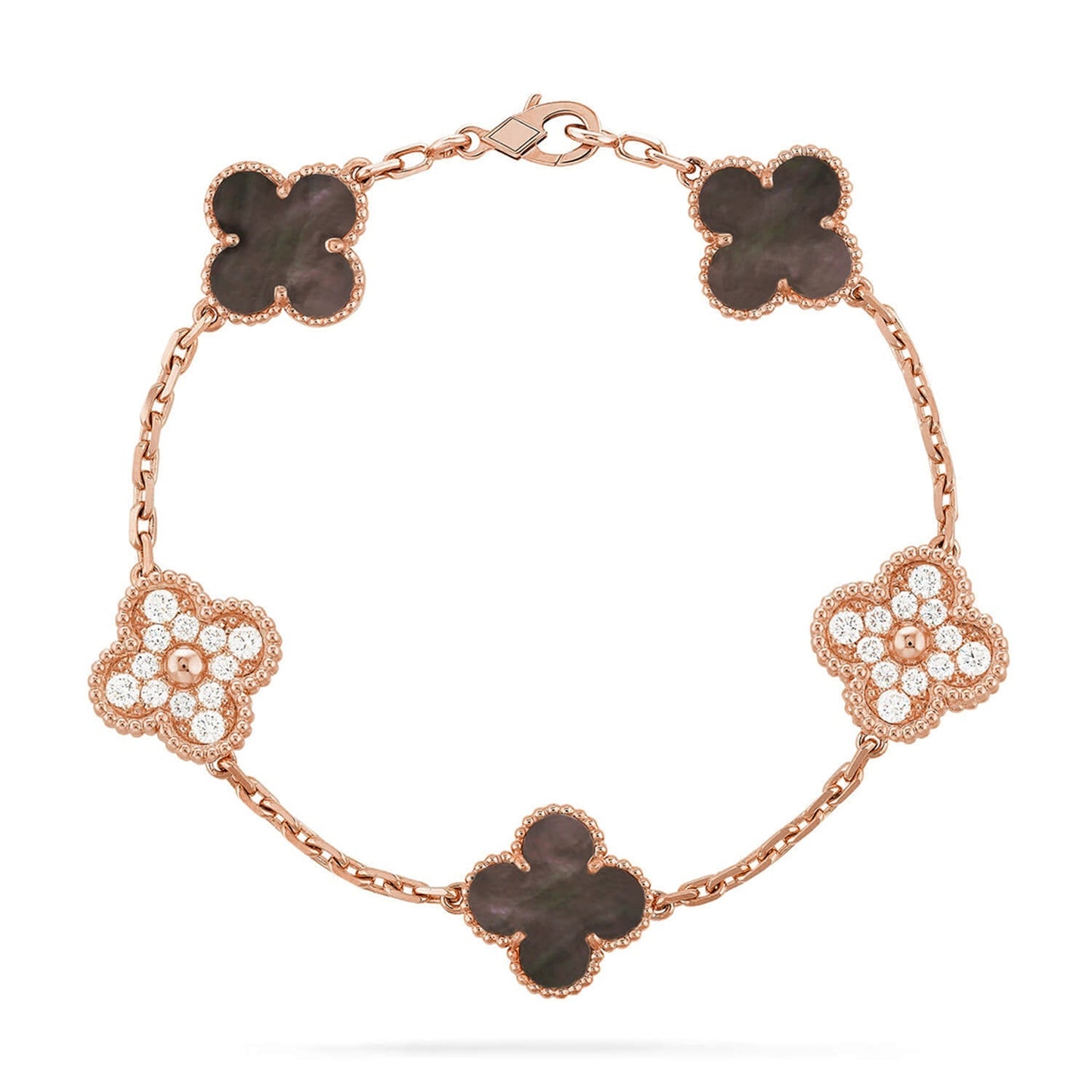 [Lumi Jewellery] CLOVER 5 MOTIF GRAY MOP BRACELET COLLECTION
