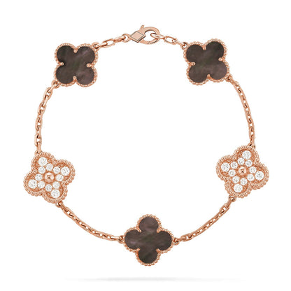 [Lumi Jewellery] CLOVER 5 MOTIF GRAY MOP BRACELET COLLECTION