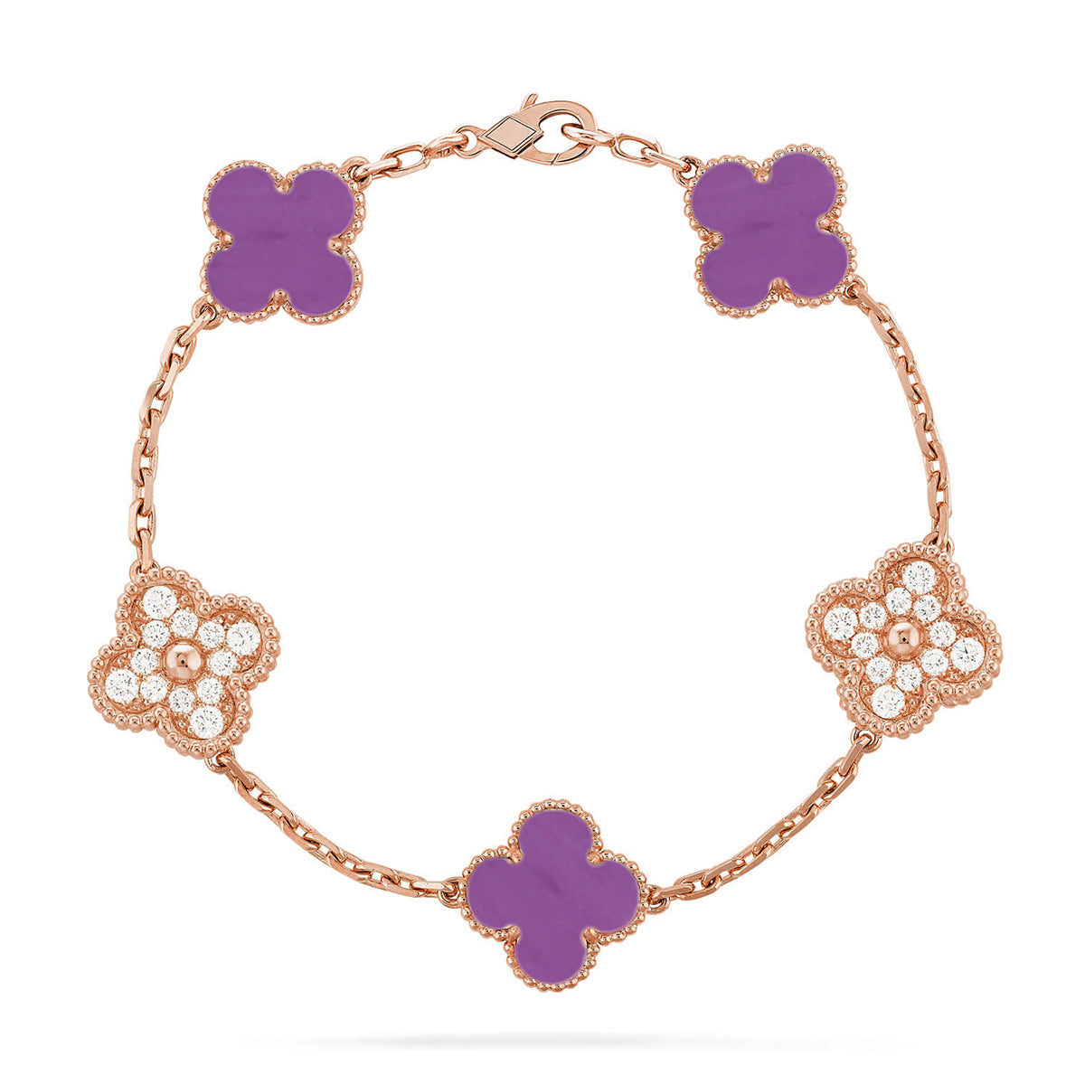 [Lumi Jewellery] CLOVER 5 MOTIF VIOLET BRACELET COLLECTION