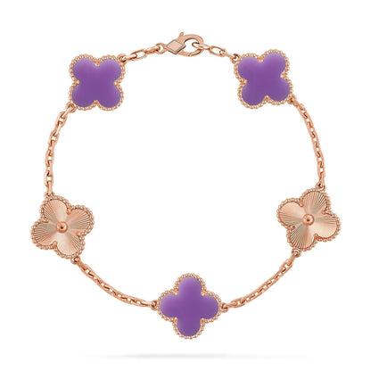 [Lumi Jewellery]CLOVER 5 MOTIF LIGHT PURPLE BRACELET COLLECTION