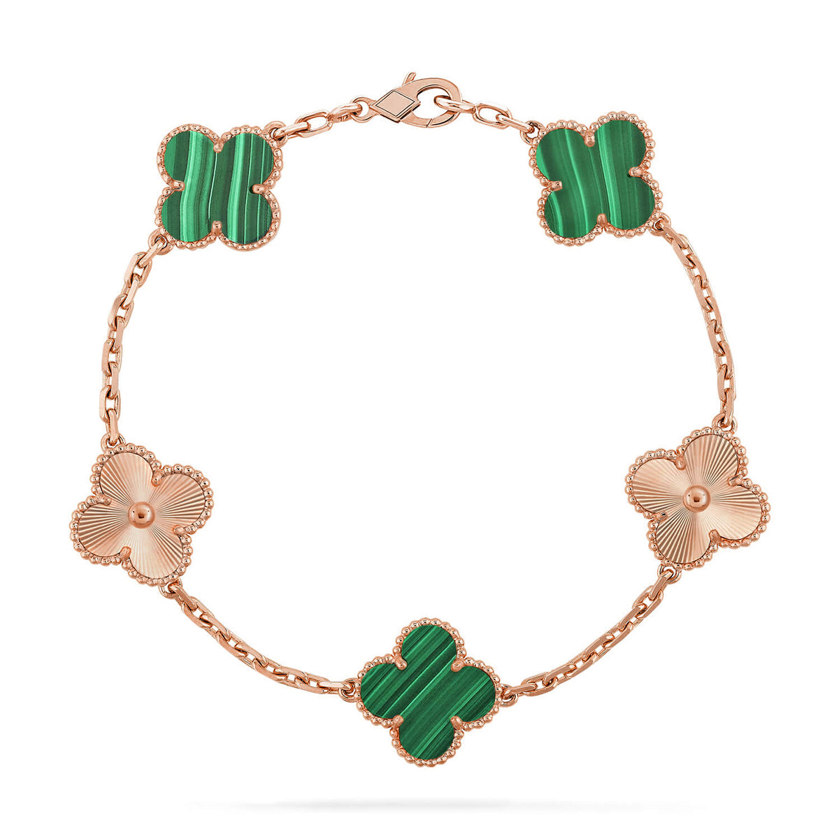 [Lumi Jewellery] CLOVER 5 MOTIF MALACHITE BRACELET COLLECTION