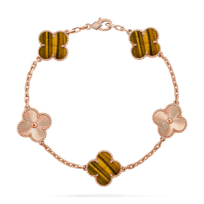 [Lumi Jewellery] CLOVER 5 MOTIFS TIGER EYE BRACELET COLLECTION