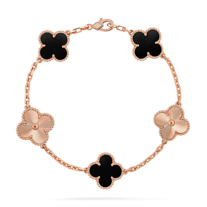 [Lumi Jewellery] CLOVER 5 MOTIF ONYXS BRACELET COLLECTION