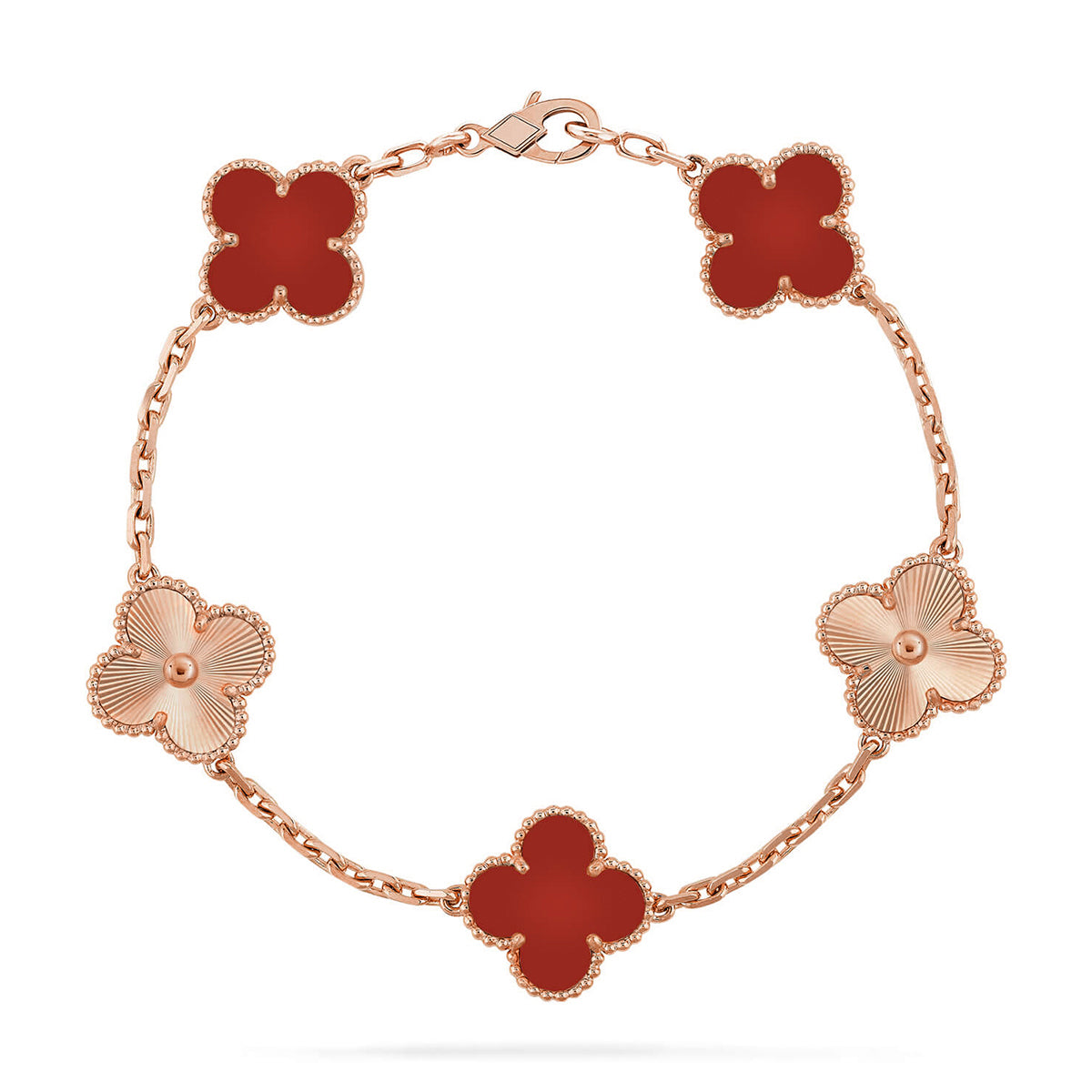 [Lumi Jewellery] CLOVER 5 MOTIF RED CORNELIAN BRACELET COLLECTION