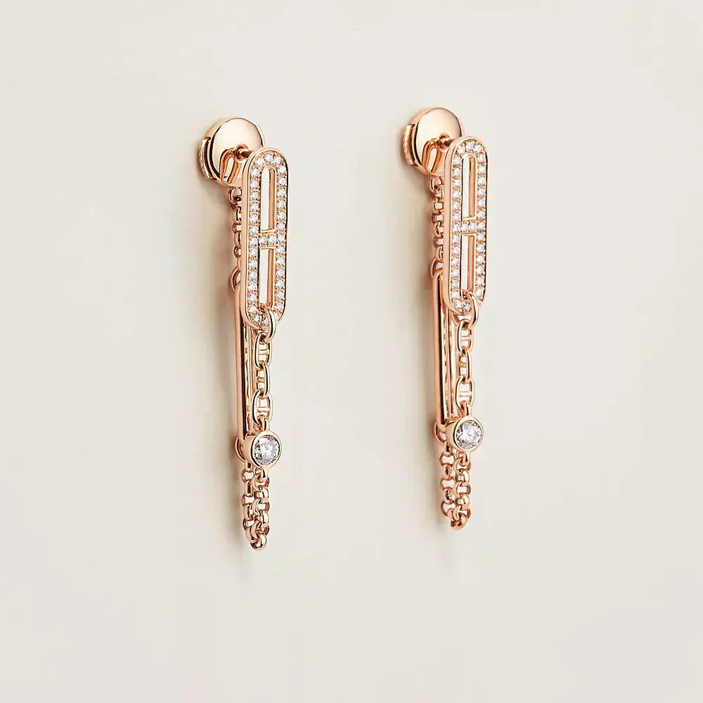 [Lumi Jewellery]CHAINE CHAOS DIAMOND DROP EARRINGS