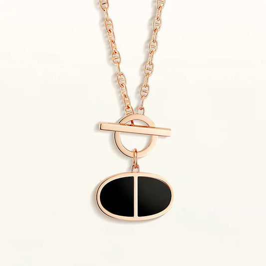 [Lumi Jewellery]CHAINE VERSO BLACK CERAMIC NECKLACE