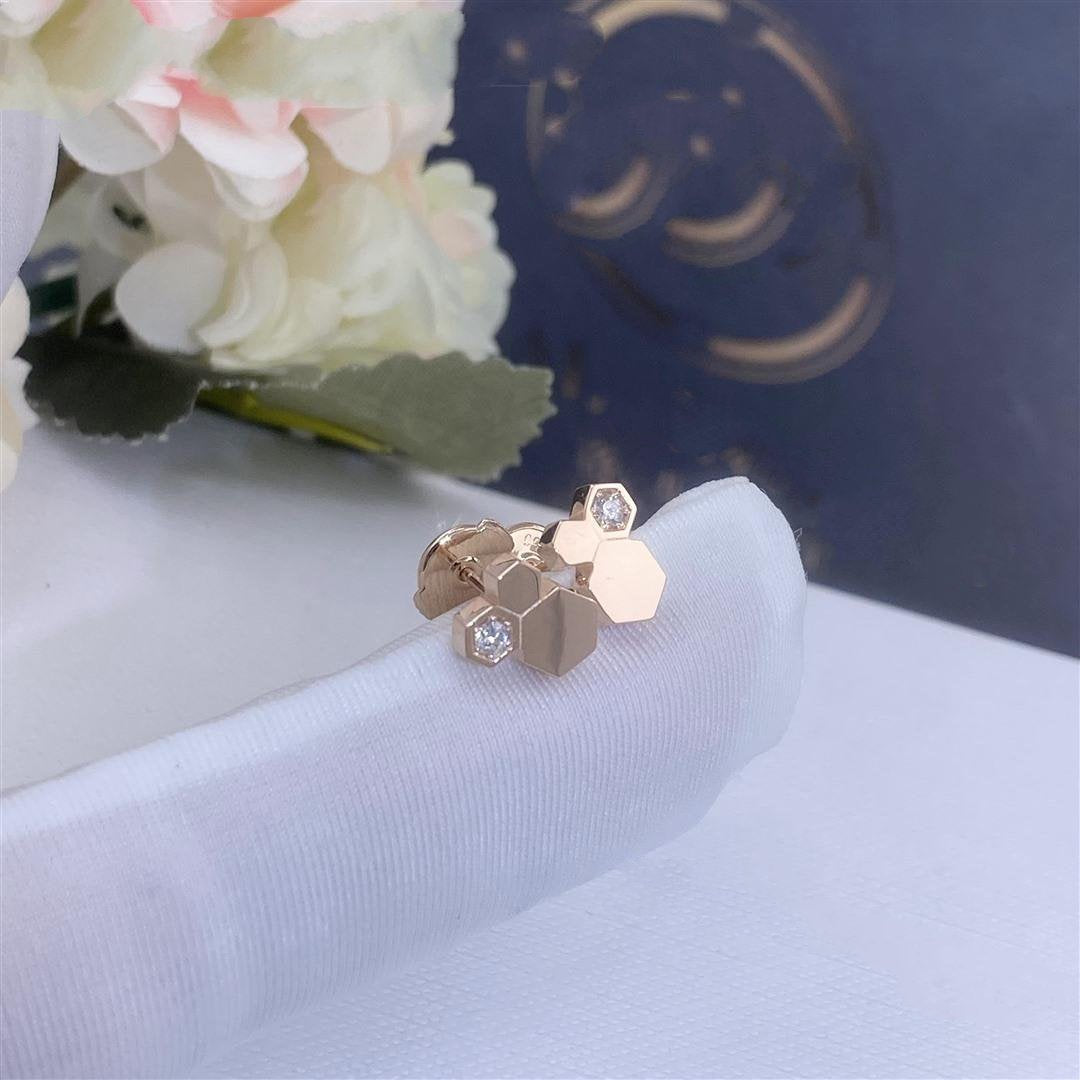 [Lumi Jewellery]BEE LOVE PINK GOLD DIAMOND EARRINGS