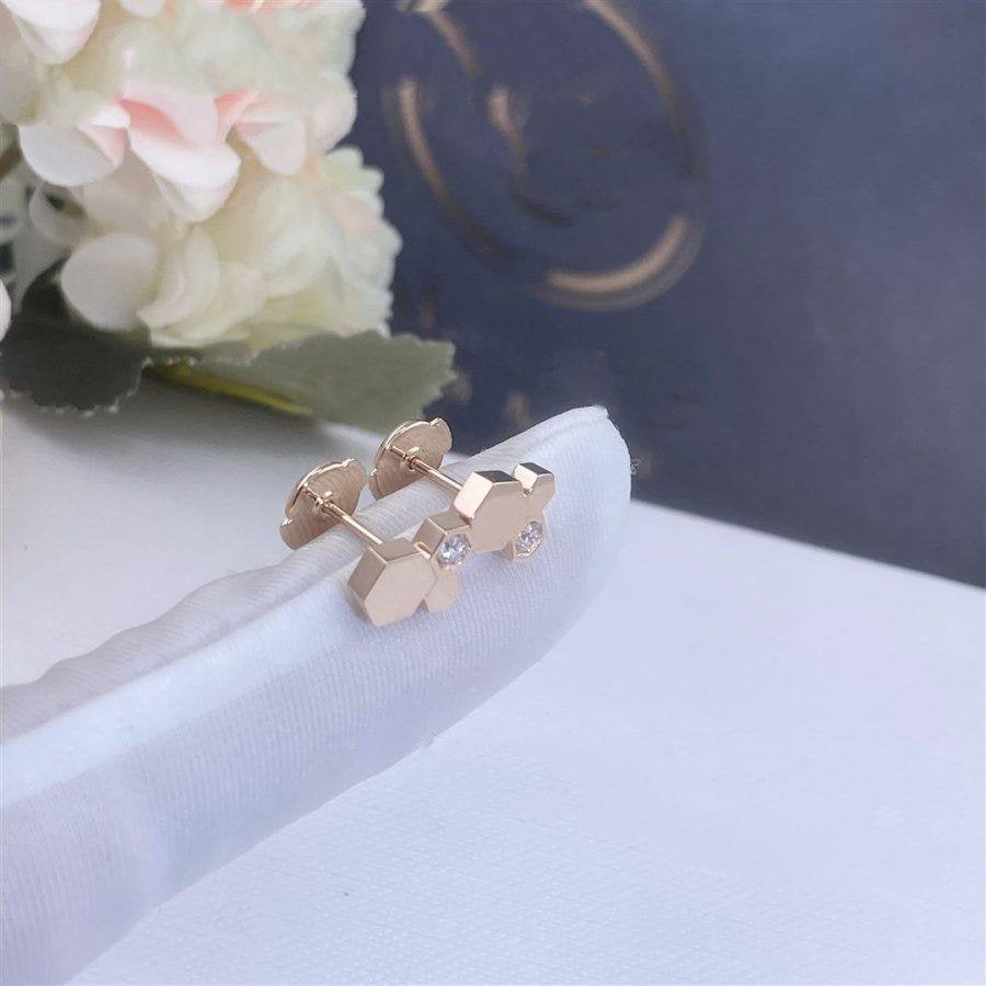 [Lumi Jewellery]BEE LOVE PINK GOLD DIAMOND EARRINGS
