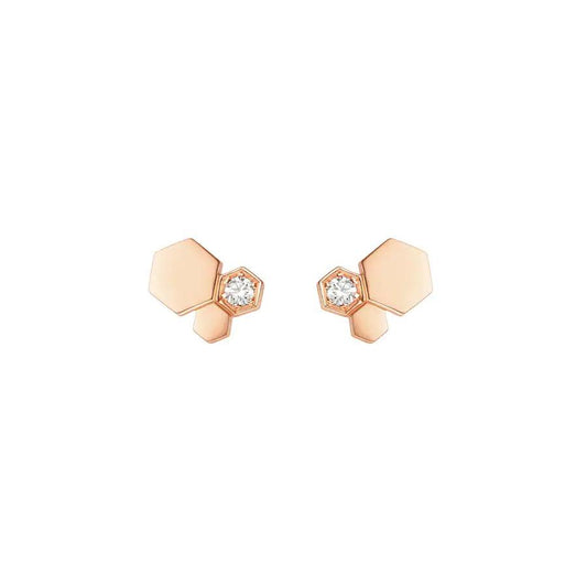 [Lumi Jewellery]BEE LOVE PINK GOLD DIAMOND EARRINGS