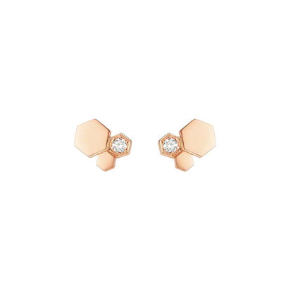 [Lumi Jewellery]BEE LOVE PINK GOLD DIAMOND EARRINGS