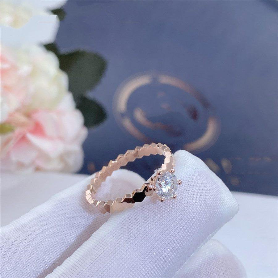 [Lumi Jewellery]BEE LOVE RING PINK GOLD 1 DIAMOND
