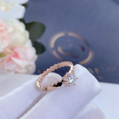 [Lumi Jewellery]BEE LOVE RING PINK GOLD 1 DIAMOND