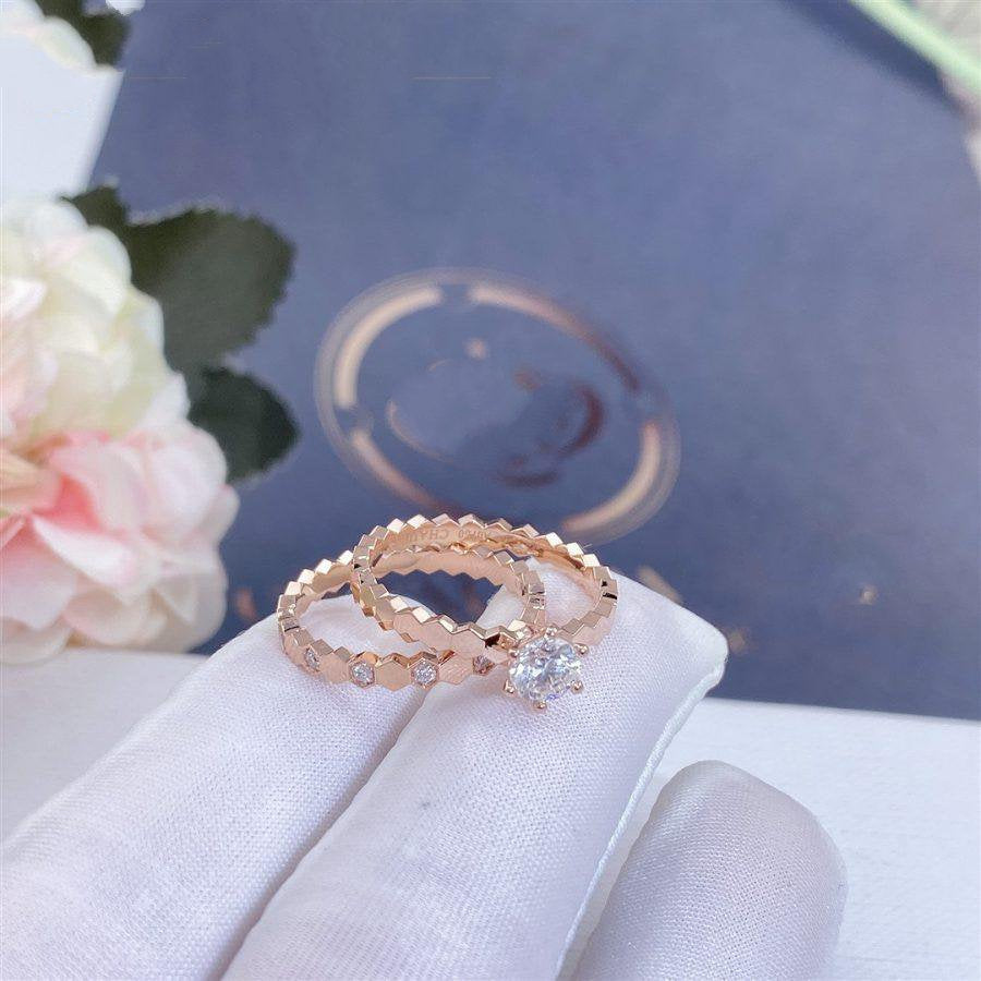 [Lumi Jewellery]BEE LOVE RING PINK GOLD 1 DIAMOND