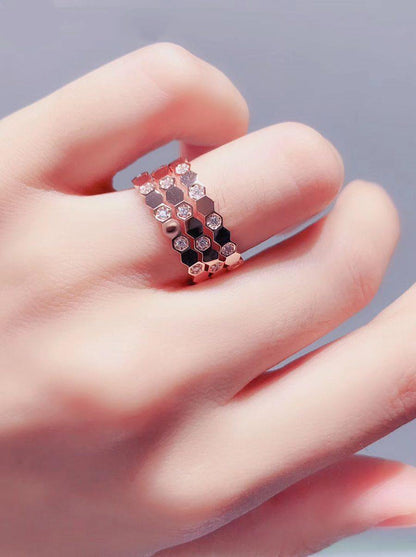 [Lumi Jewellery]BEE LOVE RING PINK GOLD DIAMOND