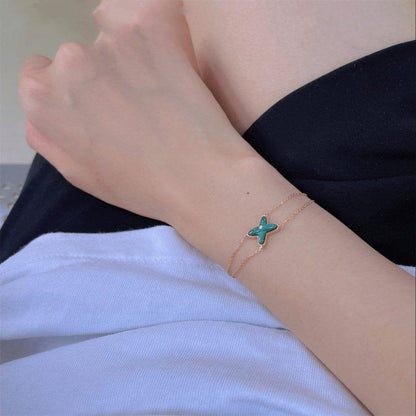 [Lumi Jewellery]JEUX BRACELET MALACHITE PINK GOLD 1 DIAMOND